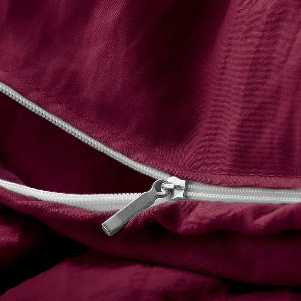 New FEDALI HOME Burgundy Red Duvet Cover Queen Size - Extra Cozy Bedding